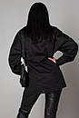 Молодіжна широка чорна блуза сорочка з бавовни Ені 42 44 46 48 розміри, фото 2