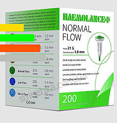 Ланцети 	HAEMOLANCE Plus NORMAL FLOW голка 21G (1,8 мм) — Гемоланс