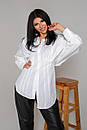 Молодіжна асиметрична біла блуза сорочка з бавовни Бернарда 42 44 46 48 розміри, фото 2