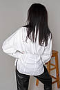 Молодіжна асиметрична біла блуза сорочка з бавовни Бернарда 42 44 46 48 розміри, фото 3