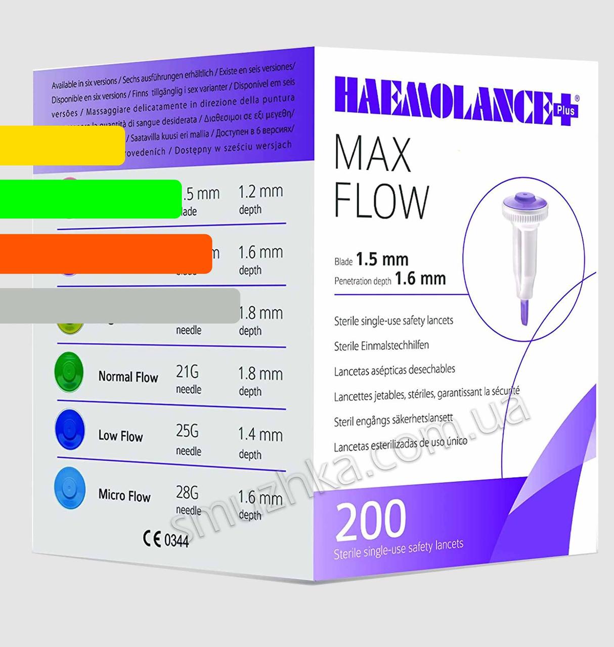 Ланцети HAEMOLANCE Plus MAX FLOW, лезо 1.5 - Гемоланс