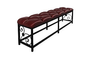 Пуф приліжковий Кадіс метал Чорний оксамит довжина 115 см (TeneroTM)