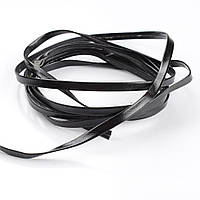 Тасьма шкіряна лакована 5мм чорна (52225.011)