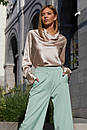 Красива шовкова смарагдова блуза Камілла 42 44 46 48 розміри, фото 7