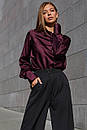 Красива шовкова смарагдова блуза Камілла 42 44 46 48 розміри, фото 8