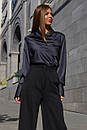 Красива шовкова смарагдова блуза Камілла 42 44 46 48 розміри, фото 9