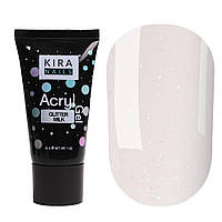 Kira Nails Acryl Gel Glitter Milk - акрил-гель, полигель, молочный с шиммером 30