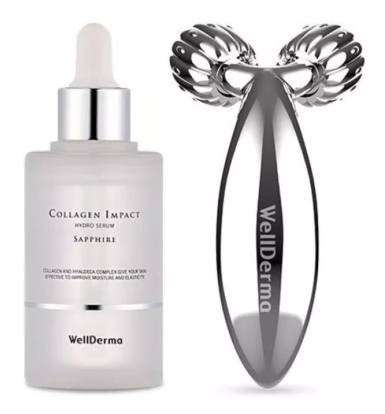 Набір для догляду за шкірою з ефектом ліфтингу WellDerma Beauty Care Serum&Roller — Collagen 50 мл
