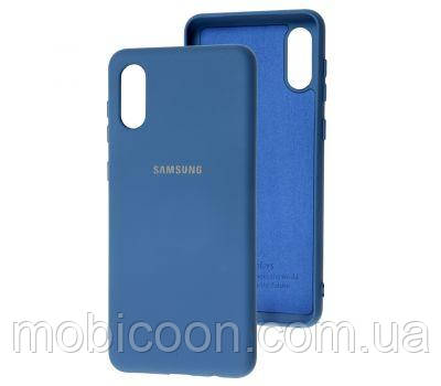 Чехол Silicone Case Full для Samsung A02 (A022) Blue, фото 1