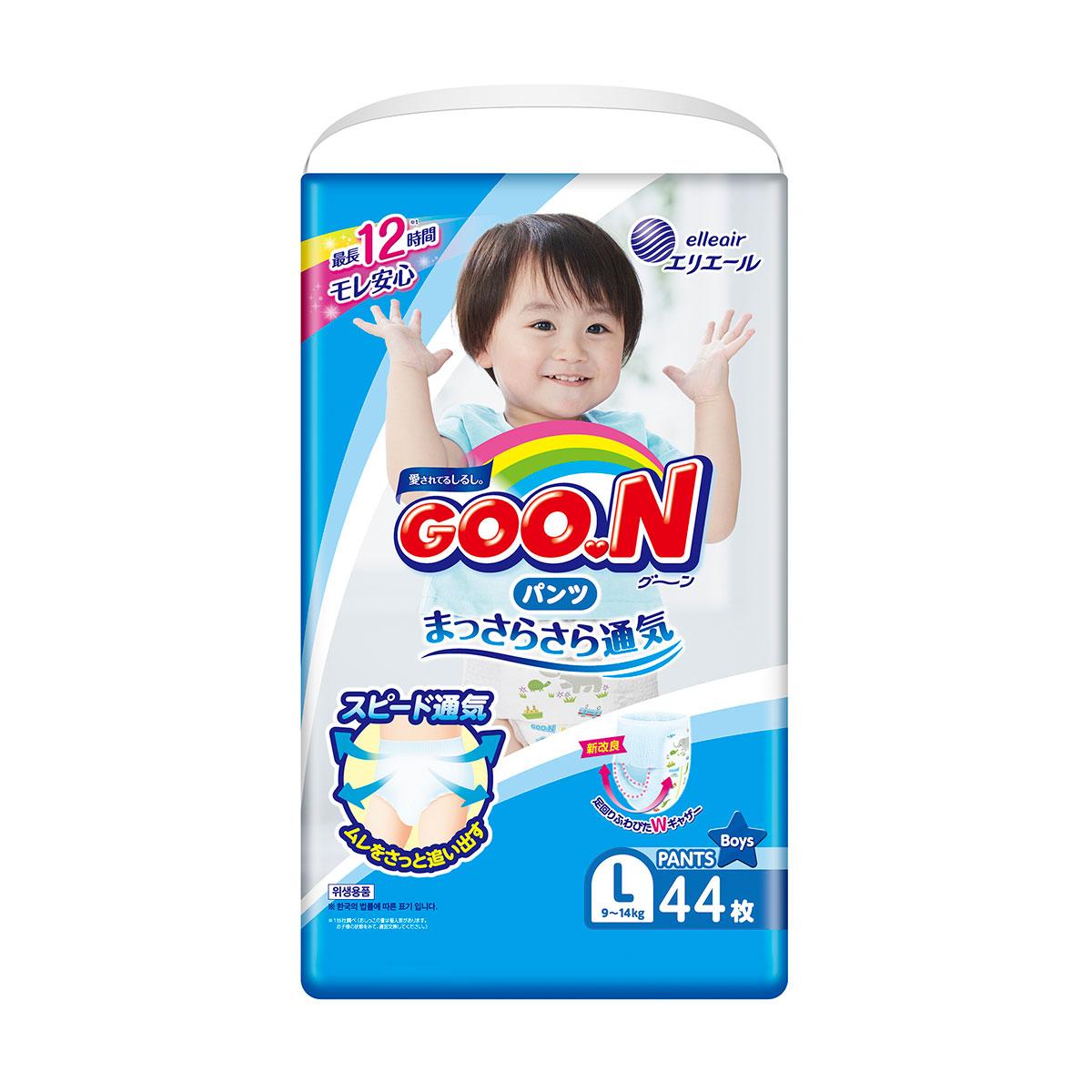 Трусики-подгузники GOO.N для мальчиков 9-14 кг (размер L, 44 шт) 843097 ...