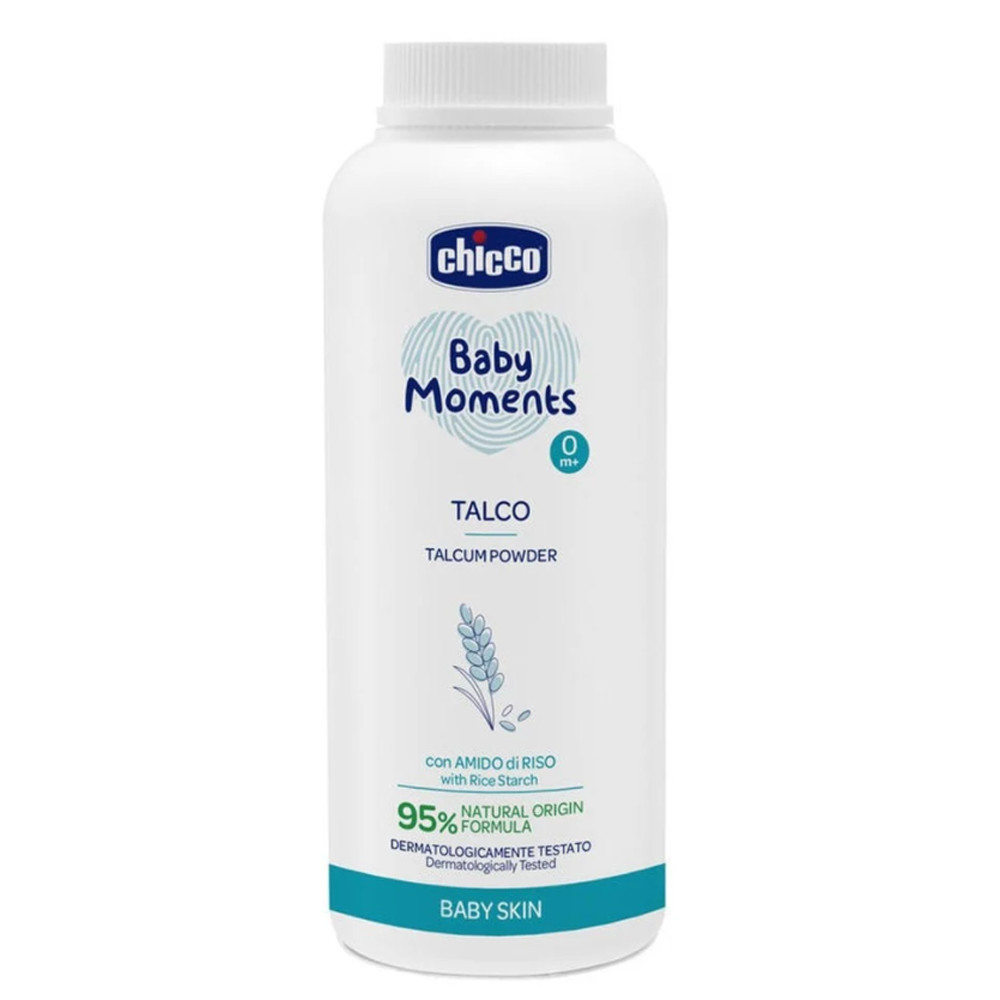 Захисний тальк з рисовим крохмалем 150г Chicco Baby Moments (8058664133673)