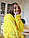 Яскравий короткий жіночий маховий халат в жовтому кольорі, фото 4
