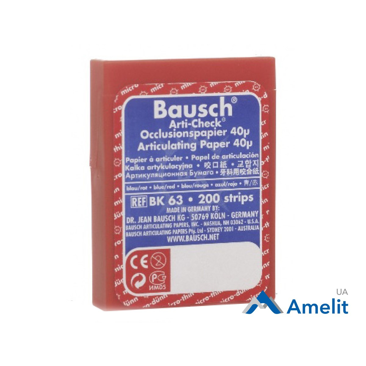 Купить Артикуляционная бумага ВК-63 Arti-Check, 40 мкм, красно-синяя ...