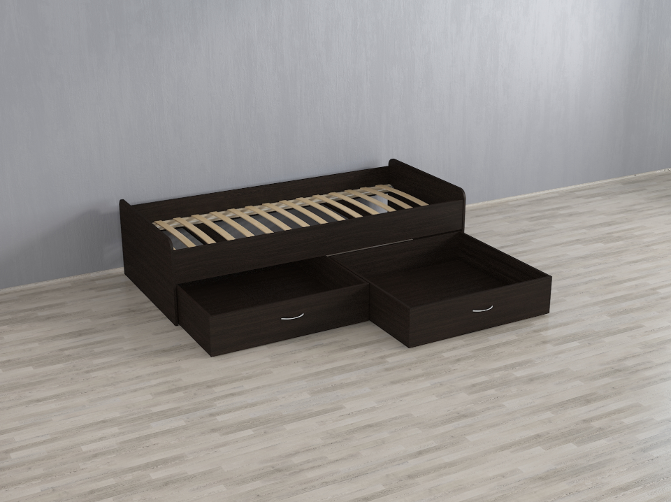 Односпальне ліжко з двома шухлядами, фото 1