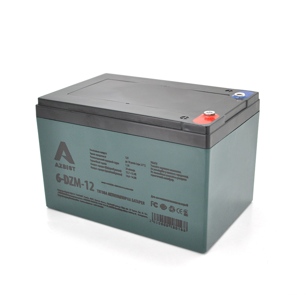Тягова акумуляторна батарея AGM AZBIST 6-DZM-12, 12 V 12 Ah M5 (151х98х101 мм) Black Q4, фото 1
