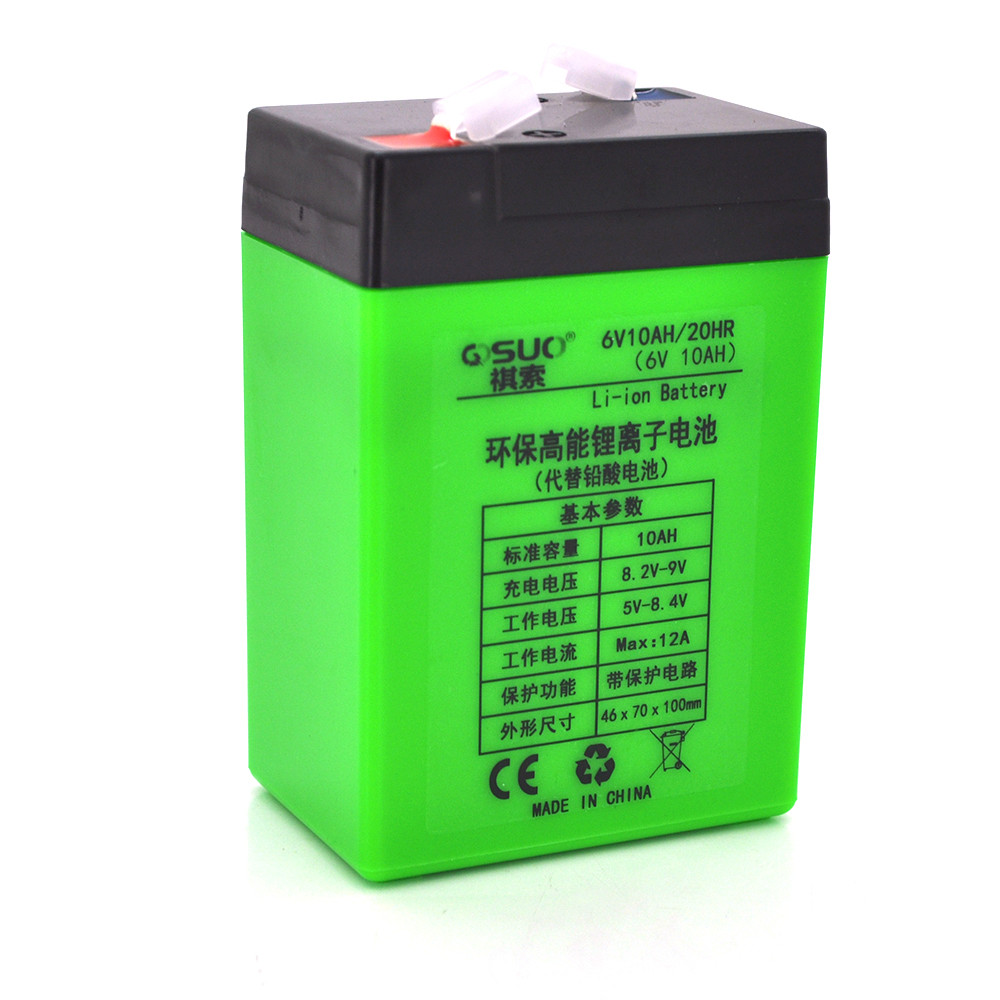 Акумуляторна батарея літієва QSuo 6 V 10 A з елементами Li-ion 18650 (70X46X100)