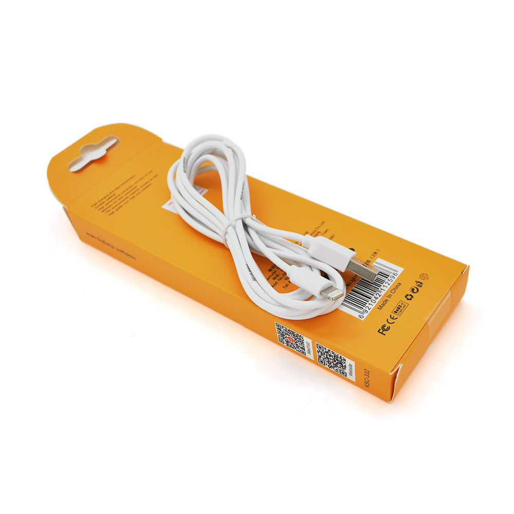 Кабель iKAKU KSC-332 YOUCHUANG charging data cable series for iphone, White, довжина 2 м, 2,4 А, BOX