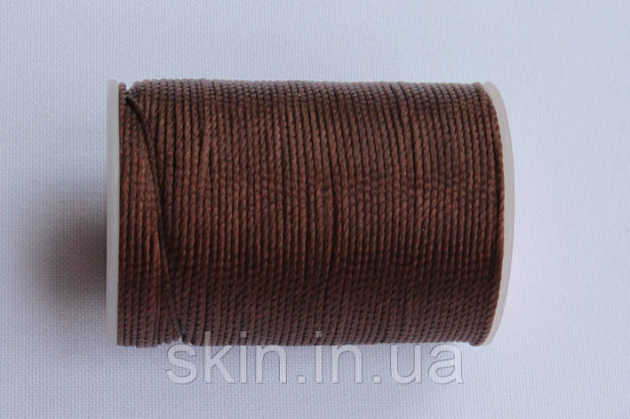 Нитка вощений Galaces S020 кругла, товщина - 0.8 мм, колір - коричневий, 58 метрів, артикул СК 5779, фото 1