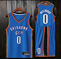 Синяя форма Уэстбрук номер 0 Оклахома Westbrook Oklahoma Thunder City