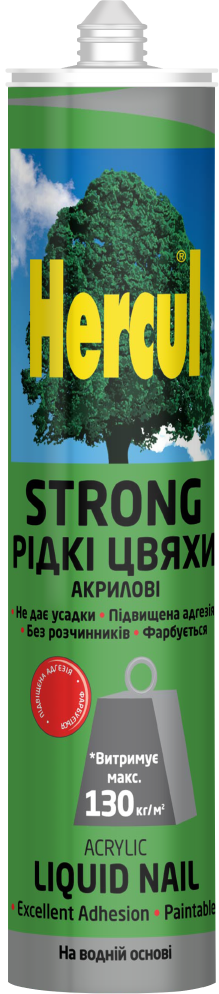 Клей монтажний акриловий рідкі цвяхи Hercul Strong 280мл білий