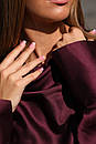 Красива шовкова блуза Камілла колір марсала 42 44 46 48 розміри, фото 4