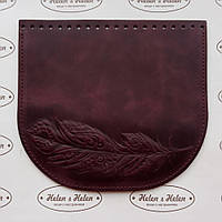 Клапан сумки. "Перо". Колір Бордо