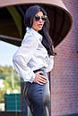 Жіноча шовкова чорна блуза сорочка Саміра 42 44 46 48 розміри, фото 6
