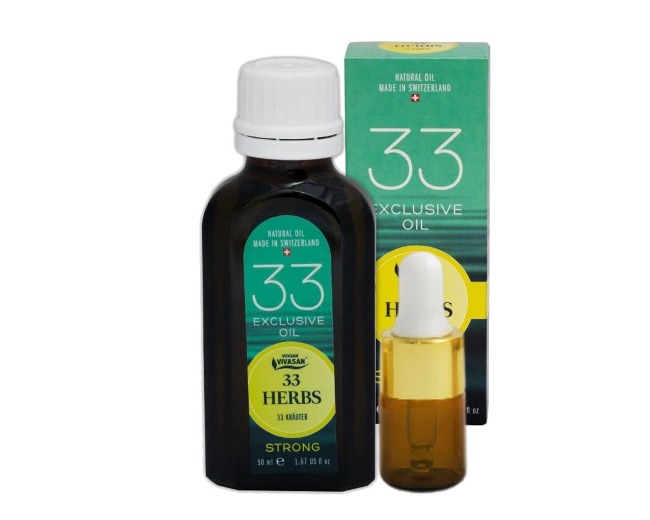 Натуральна ефірна олія 33 трави Стронг Strong пробник Вівасан Швейцарія 1 мл