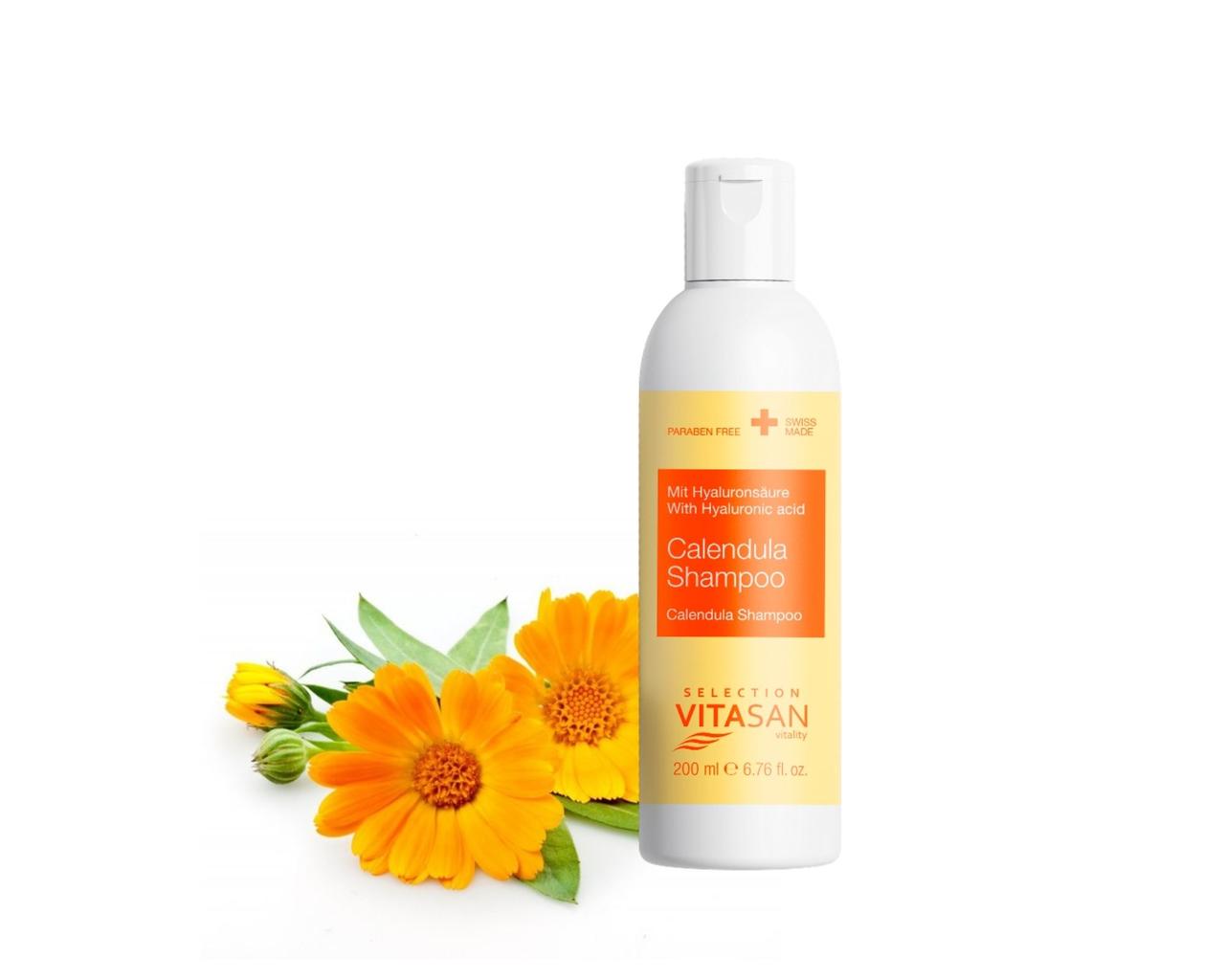 Шампунь з екстрактом календули для сухого волосся і шкіри Вівасан Швейцарія 200 мл