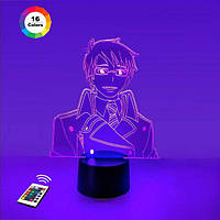 3D нічник "Юкіо Окумура" (ВОЛІЧНЕ ЗОБРАЖЕННЯ)+ пульт ДК + мережевий адаптер + батарейки (3ААА) 3DTOYSLAMP
