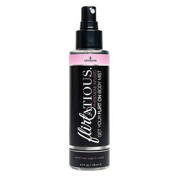 Спрей-міст для тіла з феромонами Sensuva Flirtatious Vanilla, Sugar, & Sweet Pea (125 мл) Bomba💣