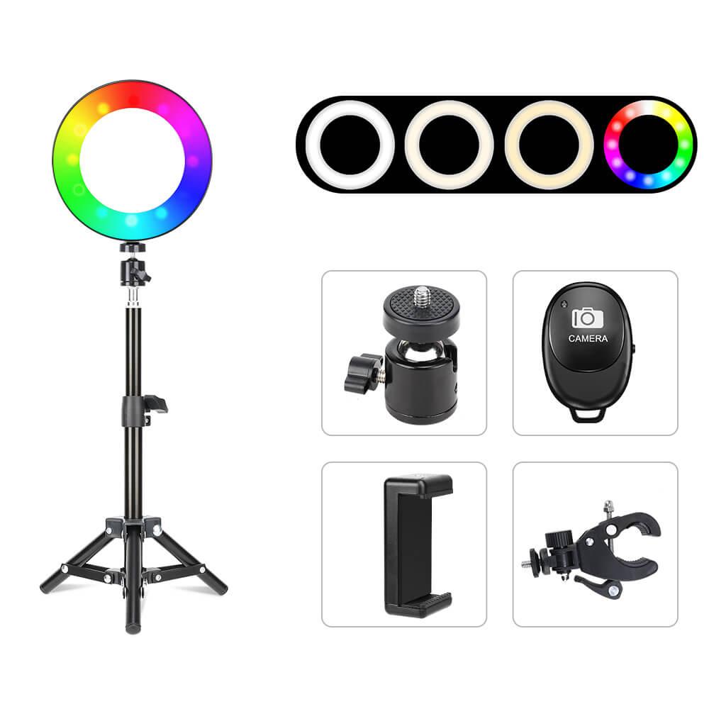 Тримач з кільцевим освітленням Bluetooth 6" RGB100 (Kit1) |45cm Stand, USB Powered, 2800-5800K|, фото 1