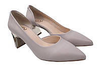 Туфли на каблуке женские Aquamarin натуральная кожа, цвет серый, 39