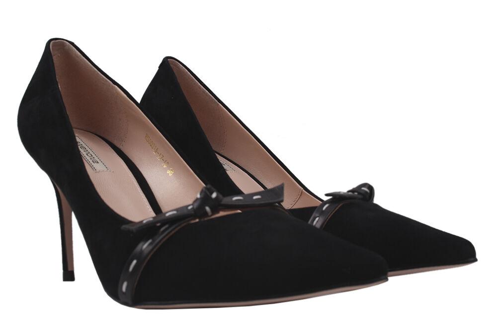 Туфлі на шпильці жіночі Anemone Натуральна замша, колір чорний, 40