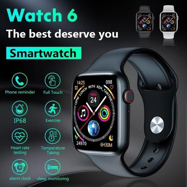 Смарт-годинник W26+ Чорний Watch 6 (IWO Smart Watch) Смарт-годинник Фітнес браслет