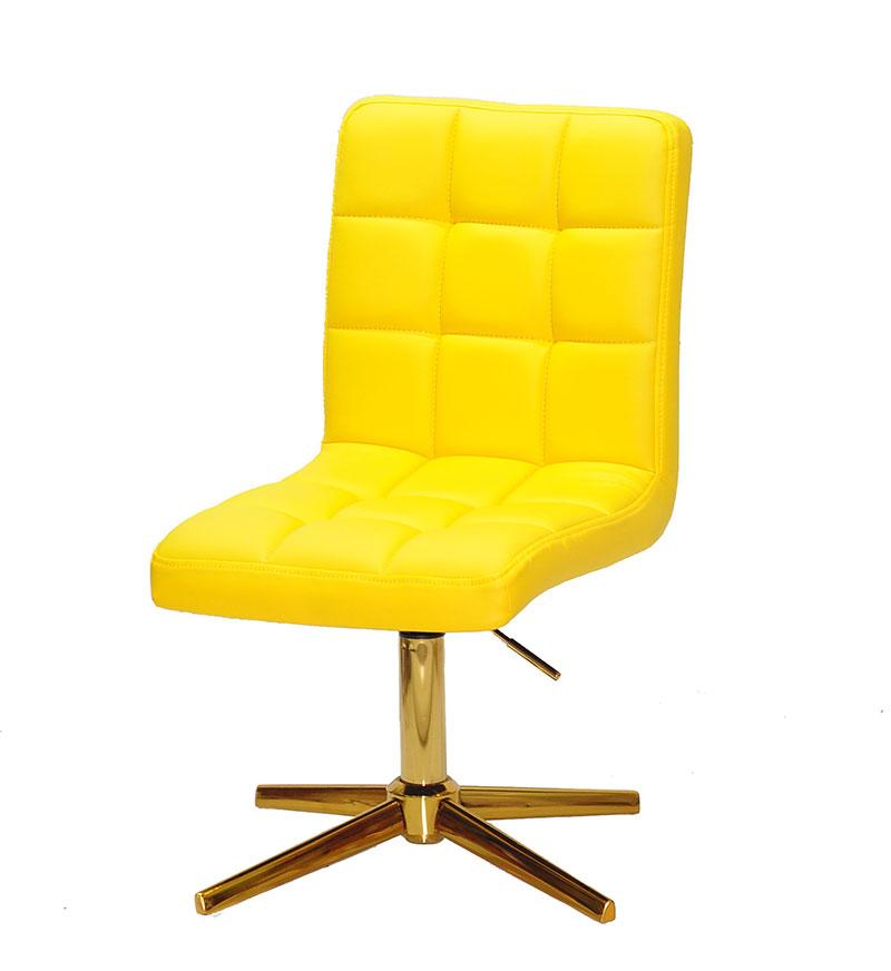 Стілець Augusto GD-Modern Base жовтий 1006 шкірозамінник, на золотій хрестовині зі стопами, фото 1