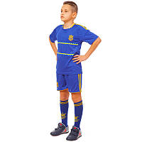 Детская форма футбольная УКРАИНА для мальчиков CO-1006-UKR-13 синий S-24, рост 125-135 см
