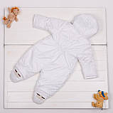 Дитячий демісезонний комбінезон з капюшоном для новонародженого - осінній весняний комбінезон від 0 до 6 міс, фото 4