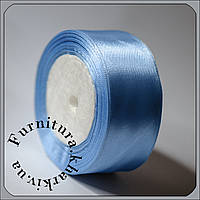 Лента атласная 40 мм голубого цвета