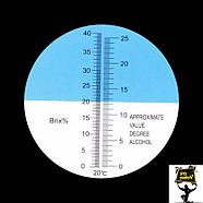 Рефрактер для винограду та вина Lohand Biological RHW-25/Brix-40ATC, 0-40% Brix, 0-25% Vol, фото 4