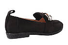 Туфлі жіночі з натуральної шкіри (нубук), на низькому ходу, чорні, Туреччина Aquamarin, 39, фото 4