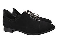 Туфли женские из натуральной замши, на низком ходу, черные, Brocoly, 40