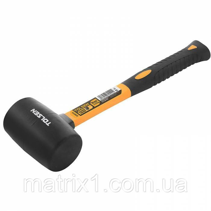 Киянка гумова, 450 г, чорна гума, фибергласовая рукоятка// TOLSEN, фото 1