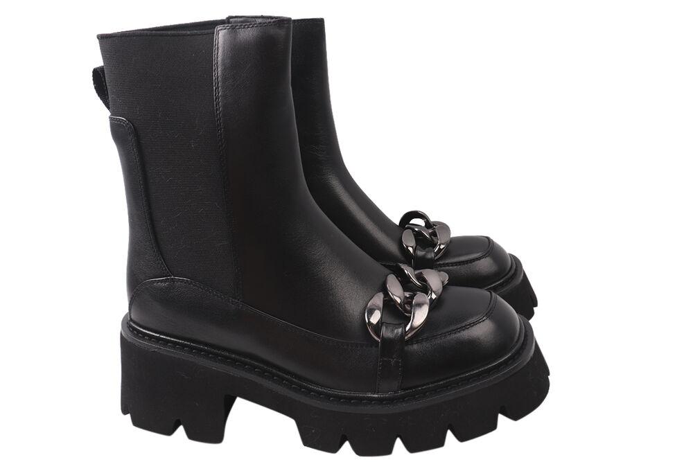 Черевики жіночі Brocoly чорні натуральна шкіра, 39, фото 1