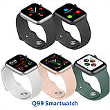 Смартгодинник Q99 2 ремінець чорний, білий) IWO Smart Watch Годинник-смарт Фітнес браслет, фото 6