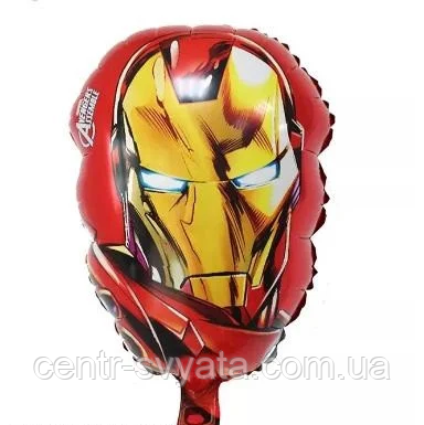 Фольгована кулька КНР 19"(49х33 см) Залізна людина голова