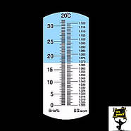 Рефрактометр для винограду і вина Lohand Biological RHW-25/Brix-40ATC, 0-40% Brix, 0-25% Vol, фото 4