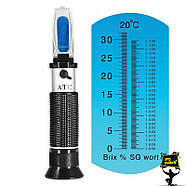 Рефрактометр для винограду і вина Lohand Biological RHW-25/Brix-40ATC, 0-40% Brix, 0-25% Vol, фото 5