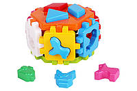Детская универсальная пластиковая развивающая игрушка сортер Умный Малыш Гексагон 1 куб логика для ребенка