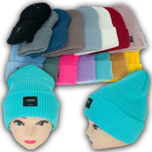 ОПТ Шапка в'язана подвійна, р. 48-52 (5 шт./набір), фото 1